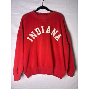 Cable Sportswear INDIANA Embroidered Red Pullover Sweatshirt Women's Size Large